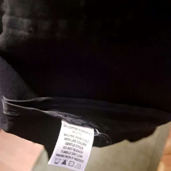 NWT-Denim & Co Sz L Black Stretch Denim Blazer with Silver Flowered Buttons - Picture 8 of 13